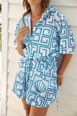 Treasured Dreamer Mini Dress Blue