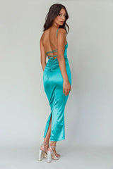 Seraya Lace-Up Back Dress Green