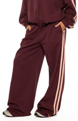 Kosie Burgundy and Pink Stripe Track Pants - PRE ORDER