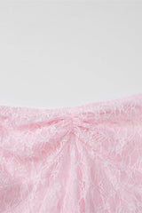 Long Sleeves Pink Lace Mermaid Long Party Dress
