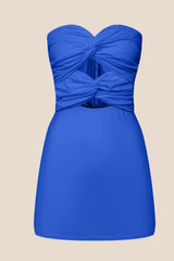 Light Yellow Keyholes Fitted Short Dress