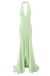 Halter Mint Green Mermaid Dress