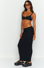 SNDYS Baha Ribbed Skirt Black