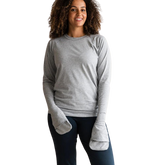 Grey 100% organic cotton eczema top for adults - front view
