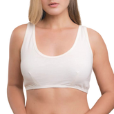 Bra liner in white cotton, front view