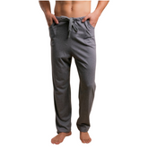 men's grey cotton lounge pants, front view