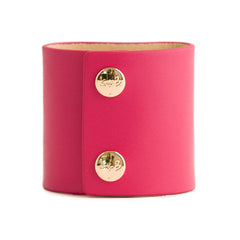 Loved Cuff - Pink Ruby Leather with Yellow Agate
