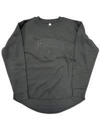 Sweatshirt - Crew Neck - Black - Embroidered Assumption