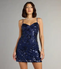 All Eyes On You Sequin Bow Mini Dress