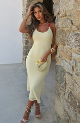 Tropic Like It's Hot Midi Dress Lemon