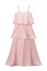 Light Pink Tiered Ruffle A-line Dress