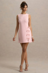 Kalina | Blush Pink Mini Dress With Bow Detail
