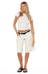 Greta White Denim Shorts