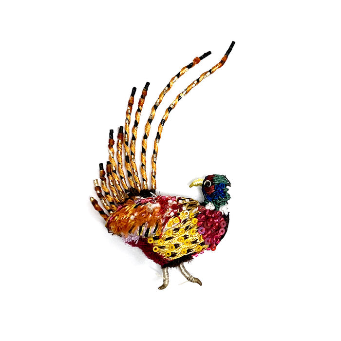 Ring Necked Pheasant Brooch