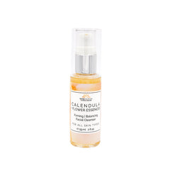 One jar of organic calendula face wash on a white background.