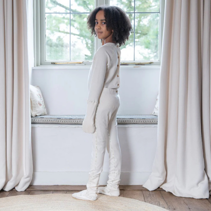 Irritation free eczema pajamas made from mid-weight cotton fabric for sensitive skin
