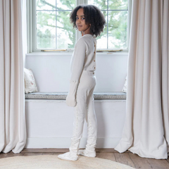 Irritation free eczema pajamas made from mid-weight cotton fabric for sensitive skin