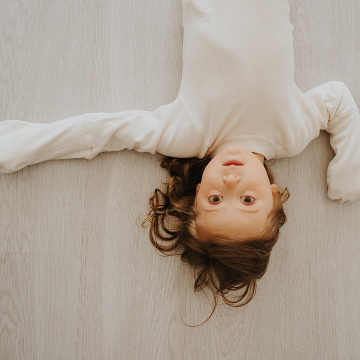 Nighttime relief eczema suit with flat seams inside and out for skin comfort