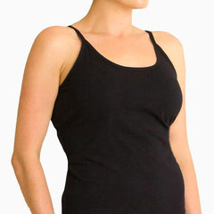 front of black camisole