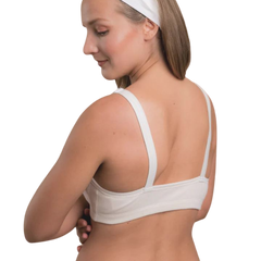Front Closure Bra in white cotton, back view