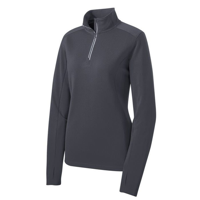 Custom Logo: Textured 1/4-Zip Performance Pullover (Ladies) - Various Colors
