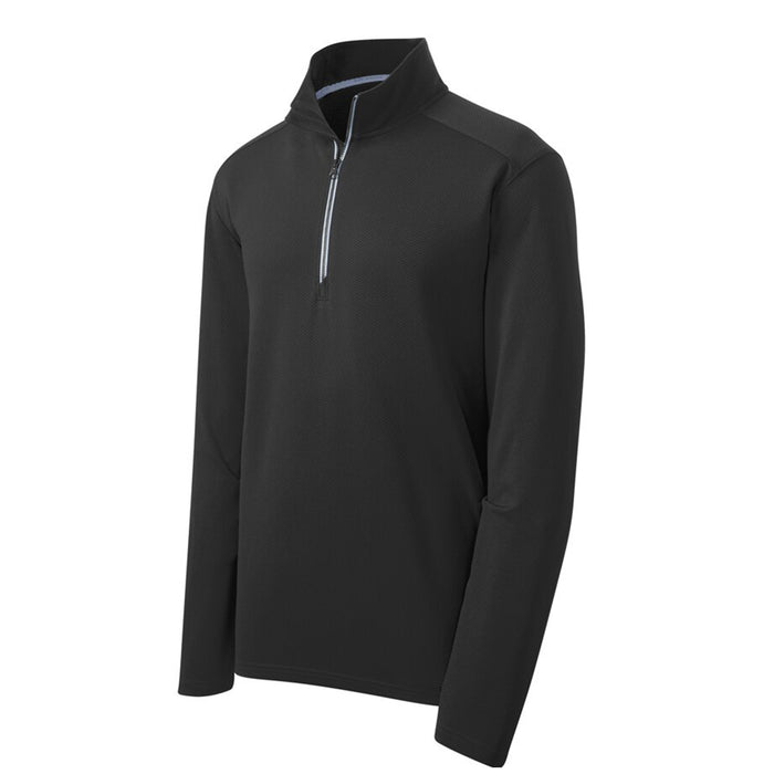 Custom Logo: Textured 1/4-Zip Performance Pullover (Men) - Various Colors