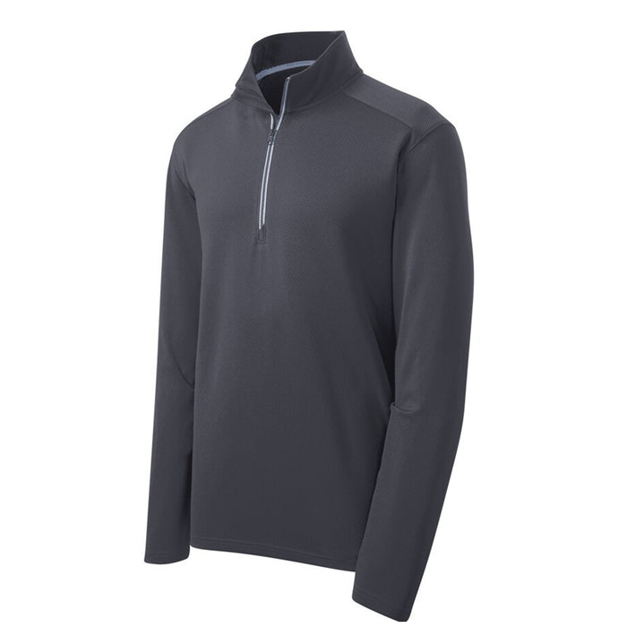 Custom Logo: Textured 1/4-Zip Performance Pullover (Men) - Various Colors