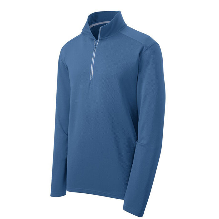 Custom Logo: Textured 1/4-Zip Performance Pullover (Men) - Various Colors