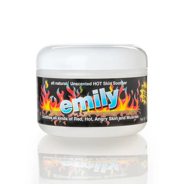 White jar with colorful label on a white background