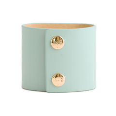 Loved Cuff - Aquamarine Leather with Brown Agate
