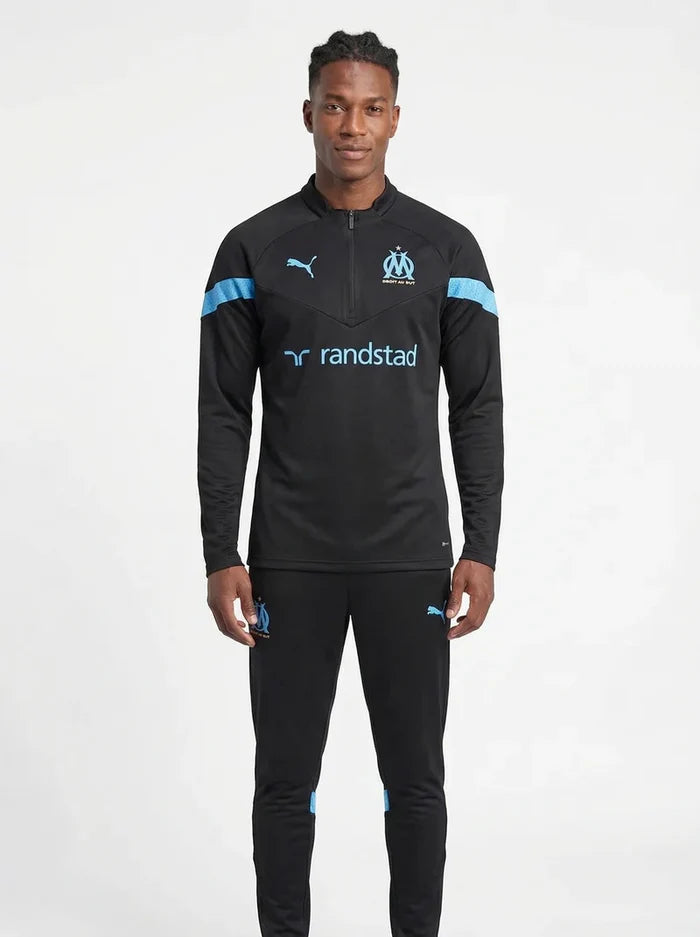 OLYMPIQUE DE MARSEILLE BLACK AND BLUE TRACKSUIT