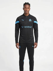OLYMPIQUE DE MARSEILLE BLACK AND BLUE TRACKSUIT