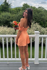 Off the Shoulder Navy Blue Mini Party Dress