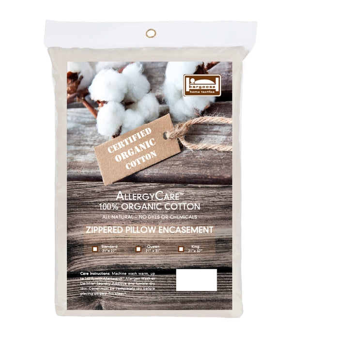 Organic Cotton Allergy Pillow Encasement for Dust Mites & Sensitive Skin | AllergyCare™