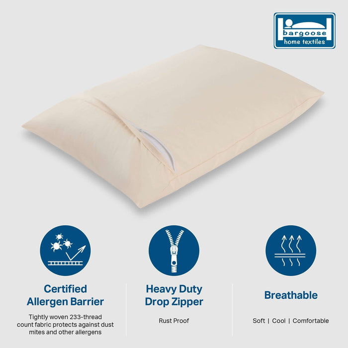 Organic Cotton Allergy Pillow Encasement for Dust Mites & Sensitive Skin | AllergyCare™