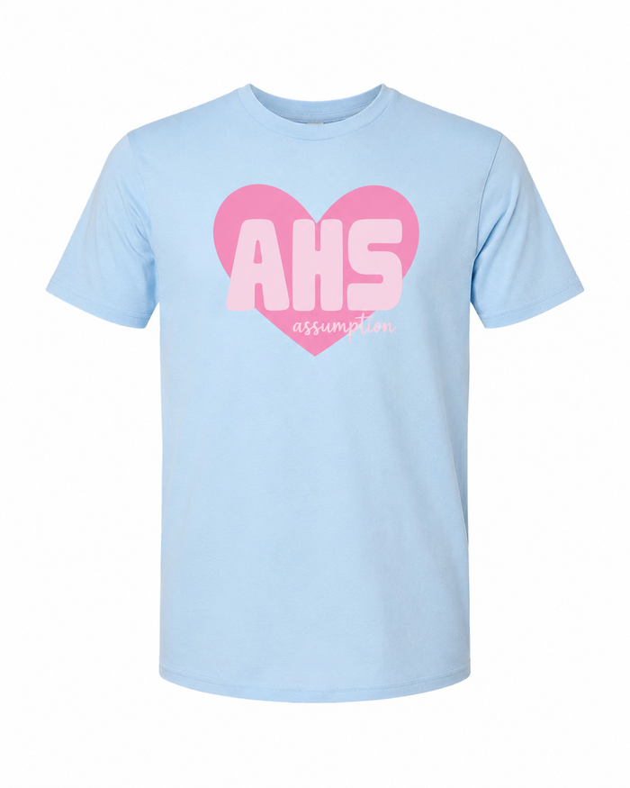 T-shirt Blue Pink Heart AHS
