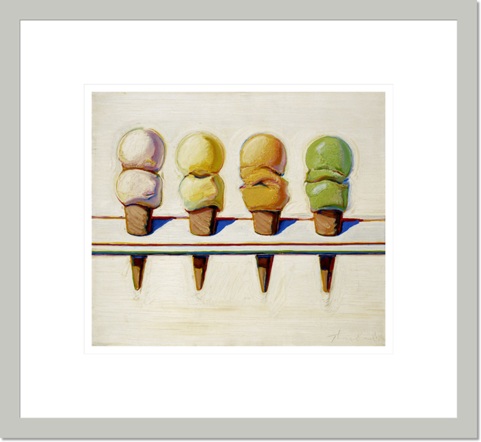 Wayne Thiebaud "Four Ice Cream Cones" Made-to-Order  Print